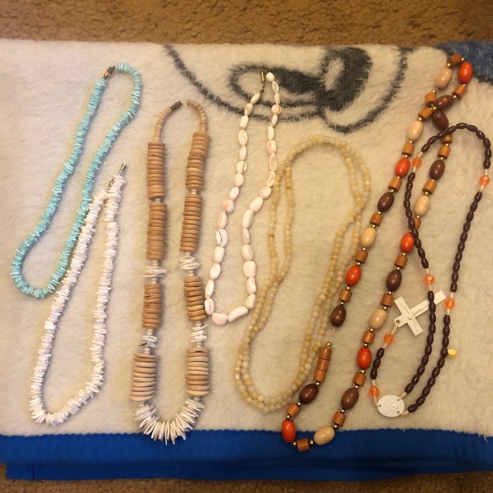 Big and puka shell necklace bundle